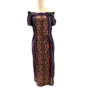 Embroidered Off The Shoulder Dress